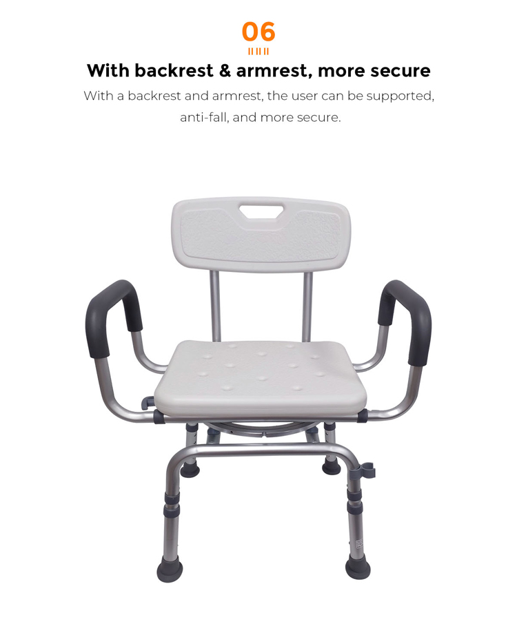 Disability Swivel Shower Chair For The Elderly Adjustable Portable